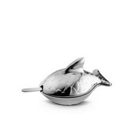 photo Alessi-Colombina fish Salt cellar with spoon in 18/10 stainless steel 3